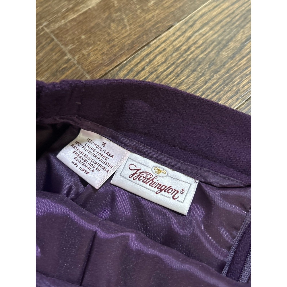 Worthington Womens Skirt Sz 16 Purple 100% Pure Wool Business Casual Preppy NWT - Picture 7 of 8